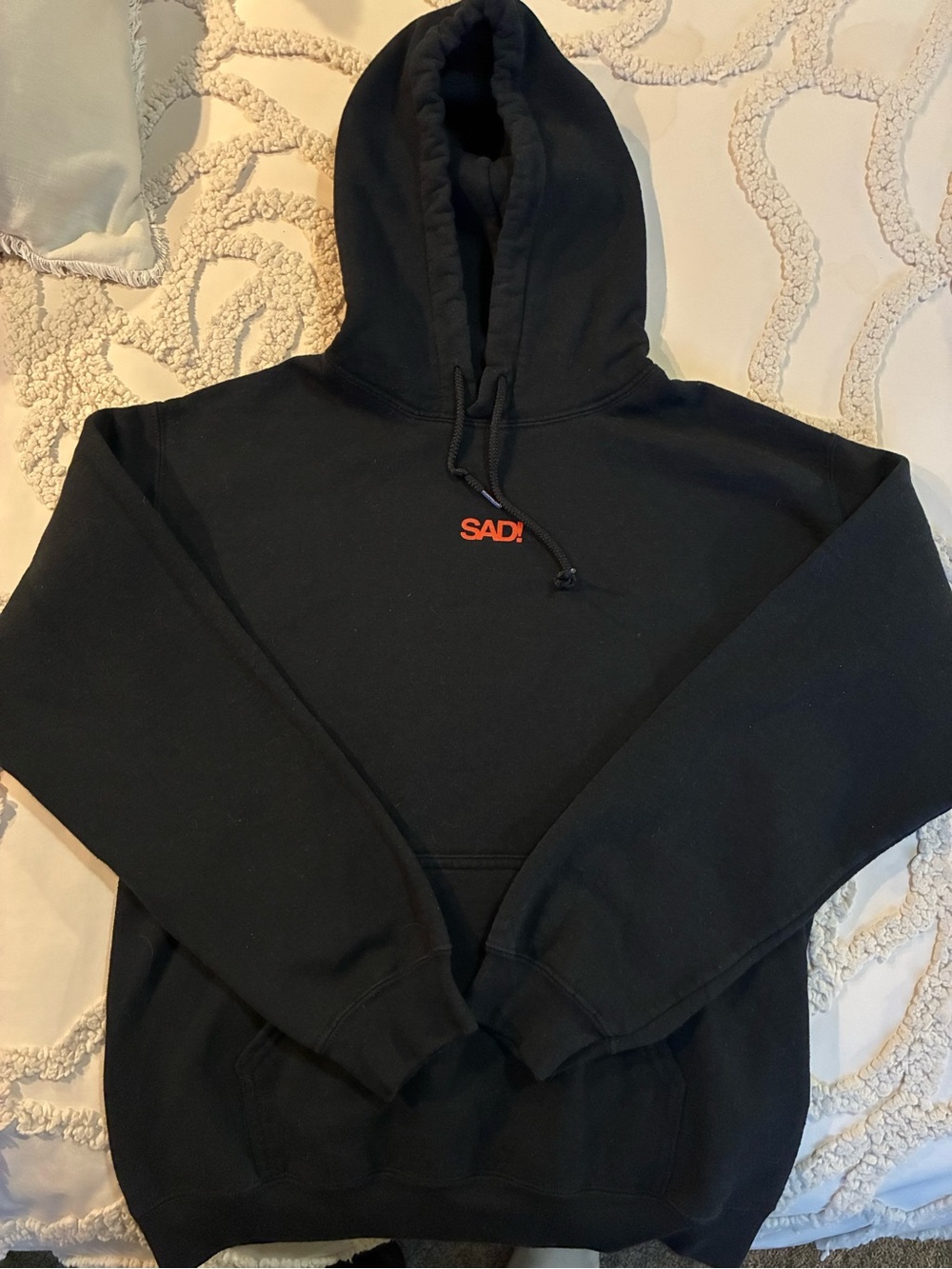 SAD! Black Pullover Hoodie - Small Red Logo